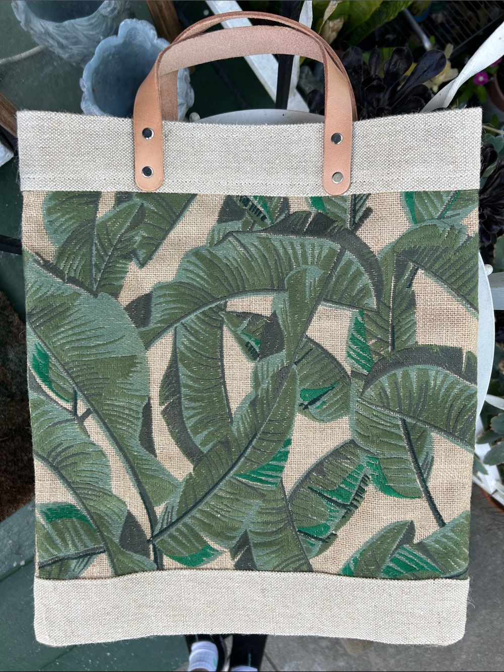 Apolis embroidered market tote